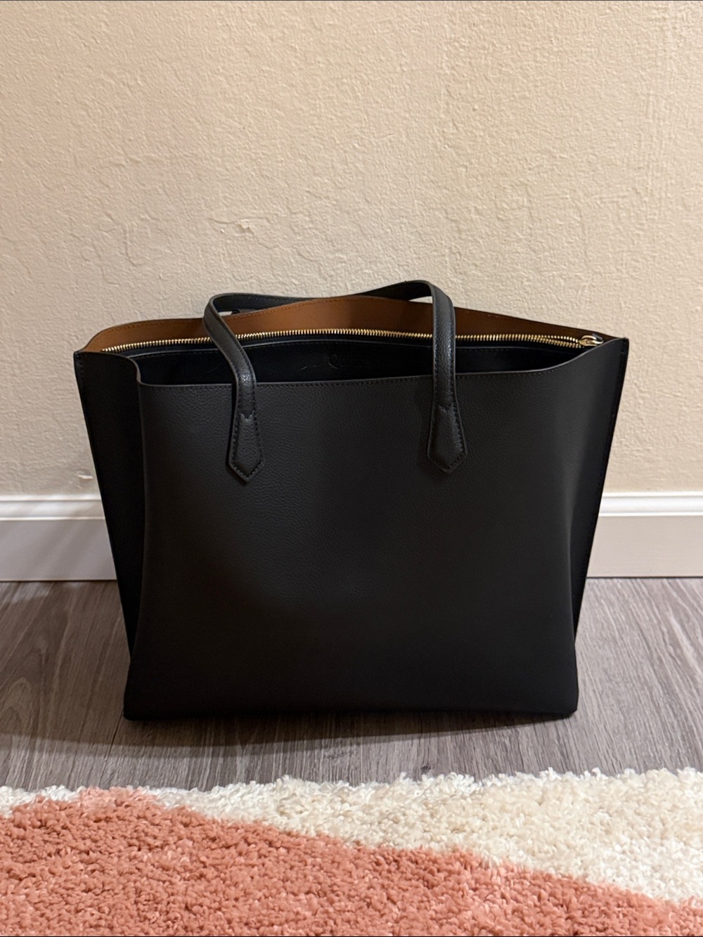 Quince Italian Leather Triple Compartment Shopper Tote